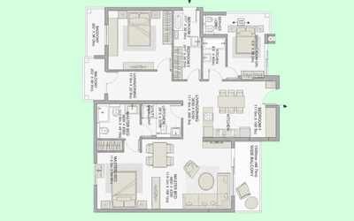 Eldeco 7 Peaks 4 BHK + Servent Floor Plan Omicron 1A Greater Noida